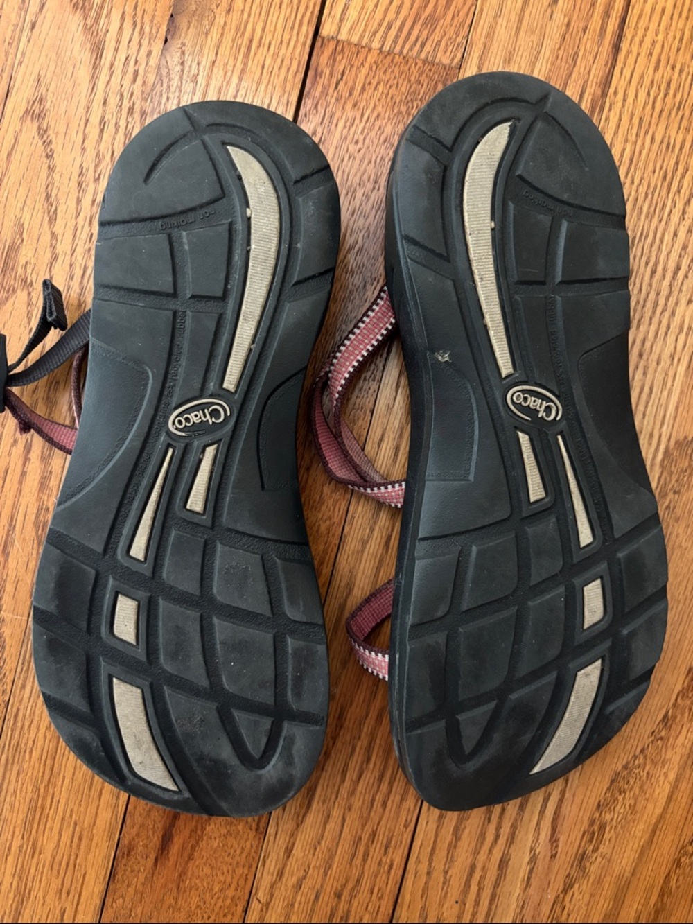 Chaco Black Sandals with Dusty Rose Straps - Picture 3 of 3